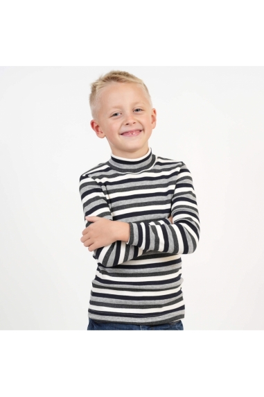 Гольф для хлопчика сірий рубчик з начісом