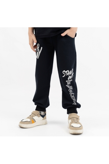 Штани для хлопчика темно-синій двонитка