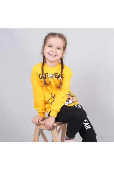 Костюм для дівчинки Міні жовтий начіс (футер) - 1