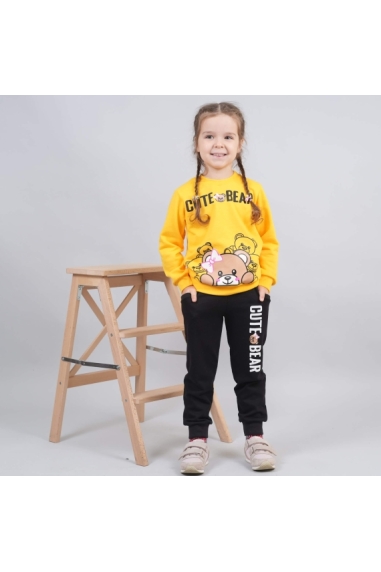 Костюм для дівчинки Міні жовтий начіс (футер) - 3