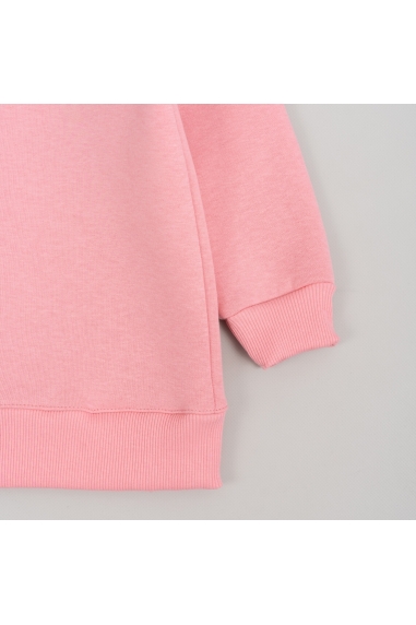 Світшот для дівчинки рожевий тринитка на флісі - 1