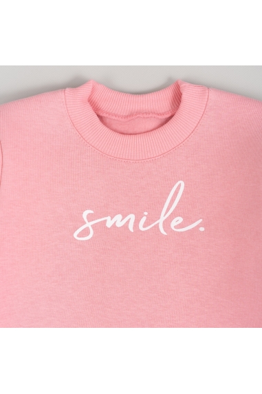 Світшот для дівчинки рожевий тринитка на флісі - 2