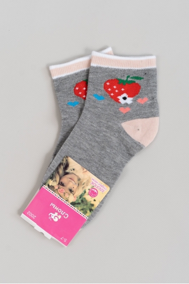 Шкарпетки для дівчинки сірий меланж бавовна