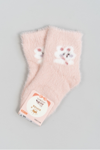 Шкарпетки пухнасті для малят рожевий ангора