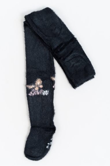 Колготки для дівчинки пухнасті чорний в'язка