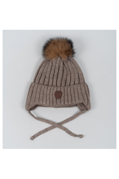 Шапка для хлопчика графіт в'язка - 1