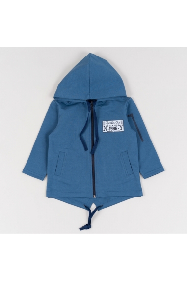 Куртка легка з капюшоном індиго двонитка