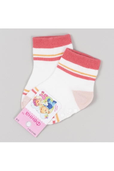 Шкарпетки з антиковзанням для дівчинки білий бавовна