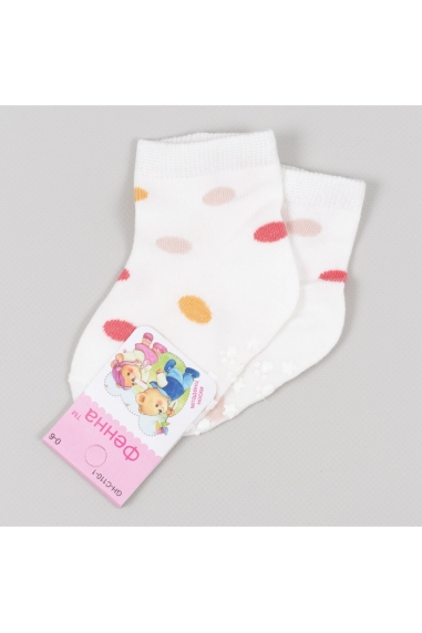 Шкарпетки з антиковзанням для дівчинки білий бавовна - 1