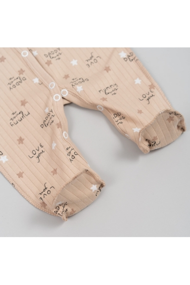 Чоловічок для новонароджених бежевий інтерлок - 1