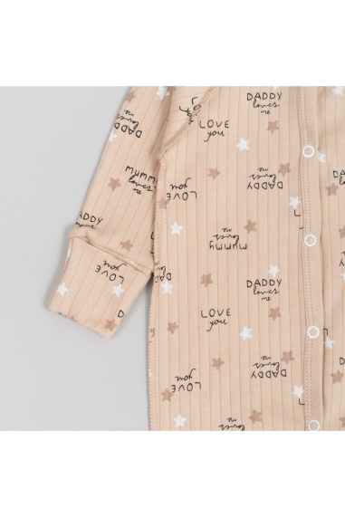 Чоловічок для новонароджених бежевий інтерлок - 2