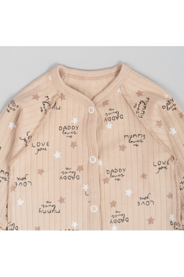 Чоловічок для новонароджених бежевий інтерлок - 3