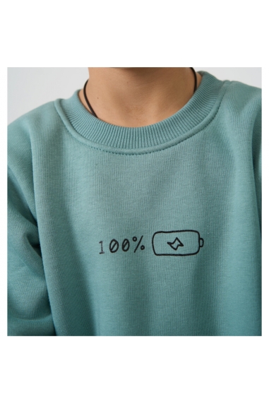 Світшот для хлопчика ментол тринитка на флісі - 2