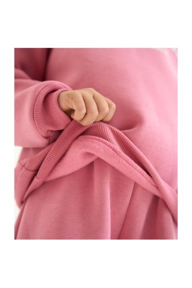 Костюм теплий для дівчинки рожевий тринитка на флісі - 5