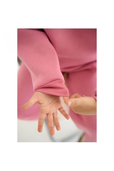 Костюм теплий для дівчинки рожевий тринитка на флісі - 6