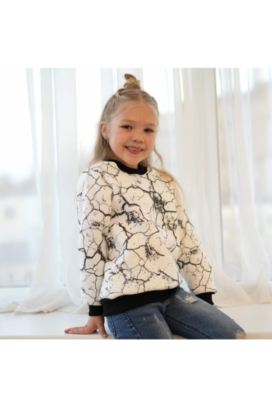 Джемпер теплий для дівчинки білий тринитка на флісі