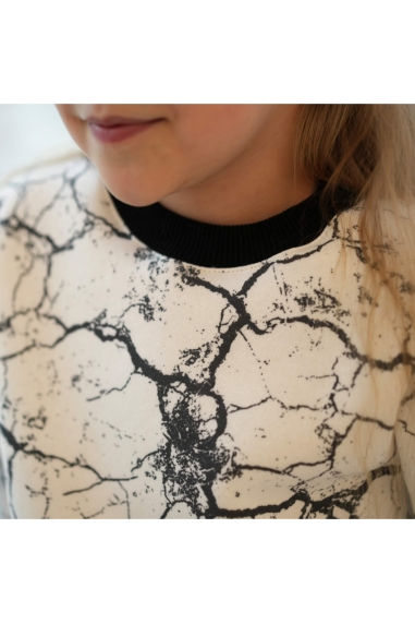 Джемпер теплий для дівчинки білий тринитка на флісі - 1