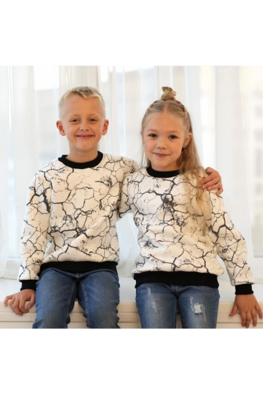 Джемпер теплий для дівчинки білий тринитка на флісі - 2