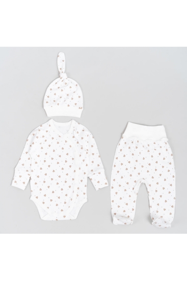 Комплект для Новонароджених Сердечка молочний інтерлок пеньє