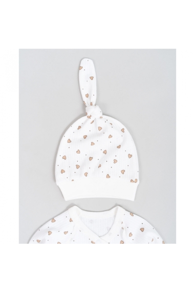 Комплект для Новонароджених Сердечка молочний інтерлок пеньє - 2