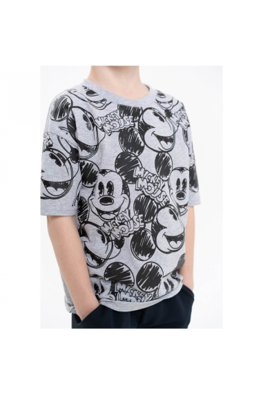 Футболка для хлопчика Мікі сірий кулір-двонитка - 1