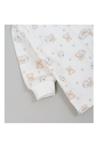 Кофтинка для малят молочний Зайки начіс (футер) - 1