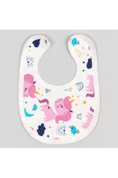 Слинявчик дитячий Єдиноріжкі молочний начіс(футер)