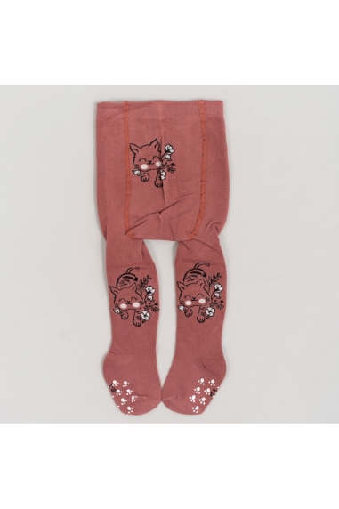 Колготки під памперс для дівчинки теракотовий бавовна - 1