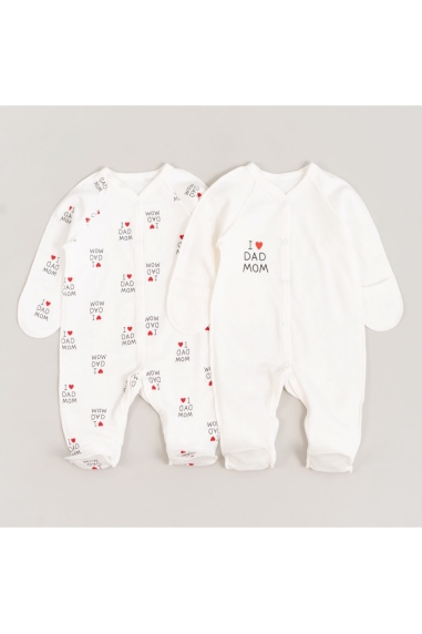 Чоловічки Сліпи Пара сліпів для новонароджених  " Тато кохає мене" молочний начіс (футер)