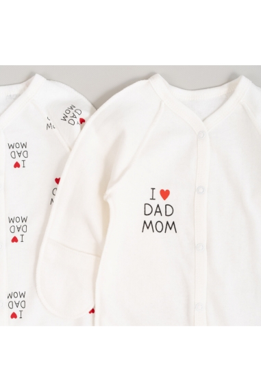 Чоловічки Сліпи Пара сліпів для новонароджених  " Тато кохає мене" молочний начіс (футер) - 1