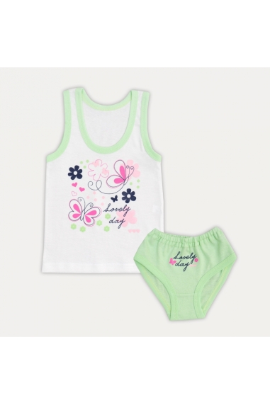 Комплект білизни  для дівчинки Метелики салатовий кулір