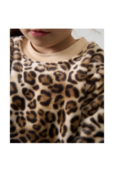 Піжама для дівчинки Лео бежевий велсофт - 2