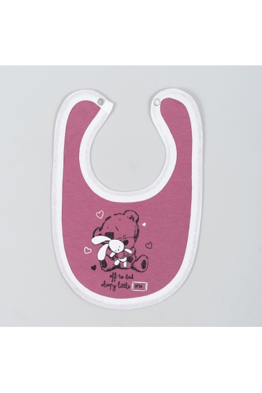 Слинявчик дитячий Ведмедик та зайчик ліловий інтерлок