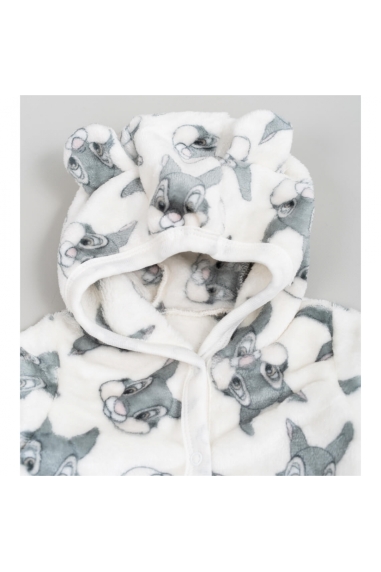 Комбінезон для малят Зайченята білий велсофт - 1