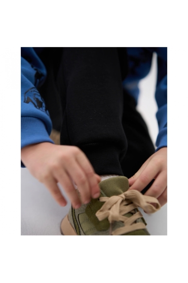 Теплі штанці для хлопчика чорний тринитка на флісі - 3