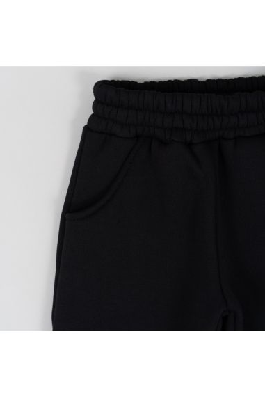 Теплі штанці для хлопчика чорний тринитка на флісі - 4