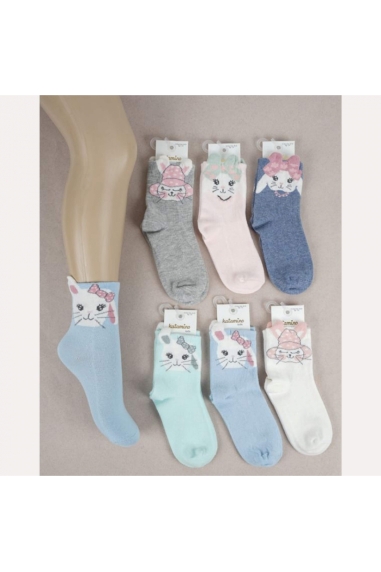 3D шкарпетки  для дівчинки блакитний бавовна