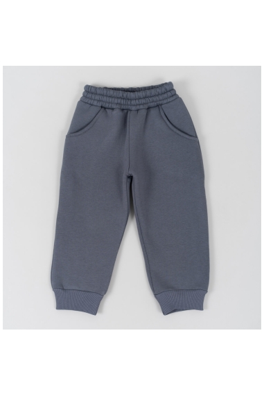 Теплі штанці для дівчинки графіт тринитка на флісі - 1