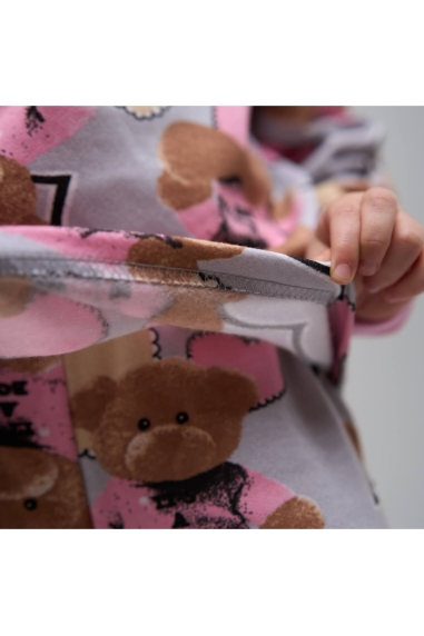 Піжама для дівчинки Ведмедики Love сірий начіс(футер) - 1