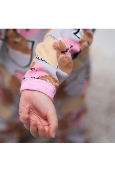 Піжама для дівчинки Ведмедики Love сірий начіс(футер) - 2