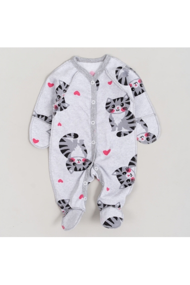 Сліп для новонароджених сірий Киці начіс високої якості(футер)