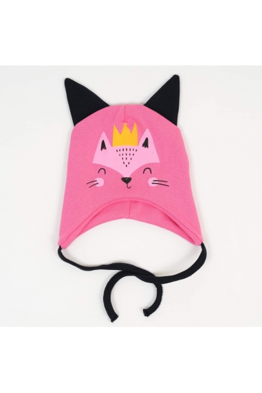 Шапочка Лисеня для дівчаток фуксія стрейч - 2
