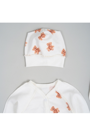 Комплект для новонароджених Ведмедики молочний начіс (футер) - 3