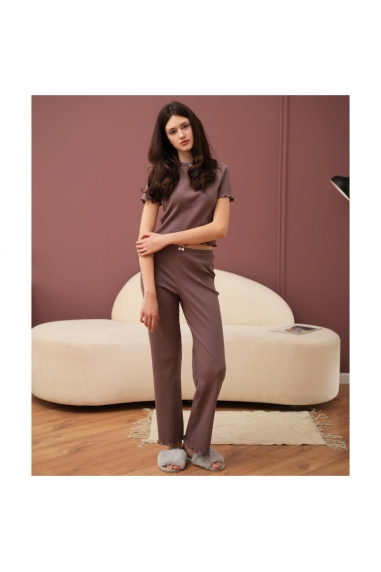 Комплект жіночий для дому сливовий рубчик преміум