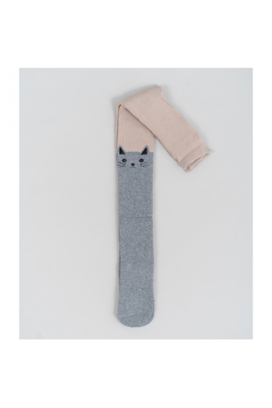 Колготки для дівчинки сіро-бежевий махра