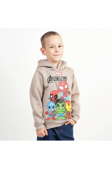 Худі для хлопчика бежевий тринитка на флісі - 1