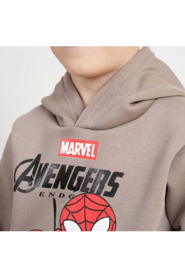 Худі для хлопчика бежевий тринитка на флісі - 2