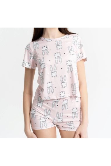 Піжама жіноча блідо-рожевий стретч-кулір - 3