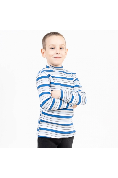 Гольф для хлопчика сіро-блакитний рубчик з начісом - 1