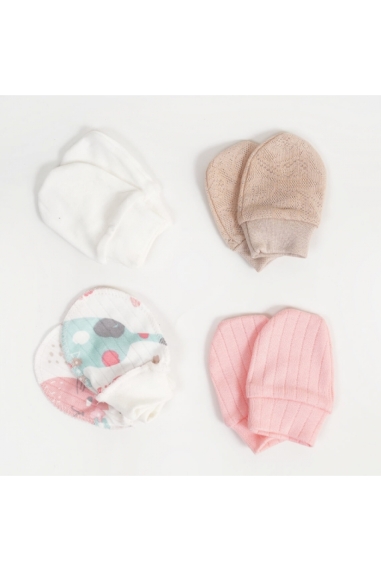 Рукавички-нецарапки для новонароджених бежевий ріабана